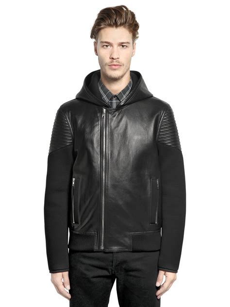 givenchy leather and neoprene bomber jacket|givenchy wool jacket.